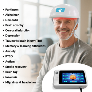 Casque de thérapie infrarouge à <span class=keywords><strong>photomodulation</strong></span> 1070nm à 4 zones contrôlées pour le traitement du Parkinson, les migraines et les troubles du sommeil - Product Image 2