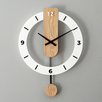 Horloge murale silencieuse à quartz en bois massif, style nordique moderne, pour salon, chambre, décoration créative et personnalisée pour la maison