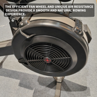 Rameur à résistance par ventilateur haute performance, entraînement par courroie réglable, écran intelligent, équipement de cardio-training à domicile
