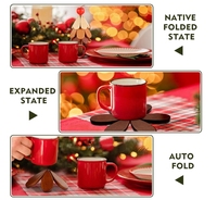 Usine directe créative ménage arbre de noël en bois dessous de plat ensemble plats chauds tapis de table avec support et étoile décor pour les vacances