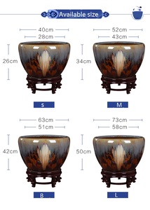 Jindezhen Kiln Change Glaze Assorted 4 Size Ceramic <strong>Fish</strong> Container Antique Ceramic Outdoor Planters - Product Image 5