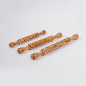 Tunisian Olive Wood Rolling <b>Pin</b> Handmade Through-Carved Antique Imitation <b>Art</b> & Collectible / RusticCraft ArtisRaw - Product Image 4