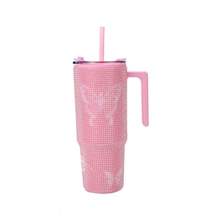 Tazza scintillante da 40oz alla moda per donna, logo personalizzato, servizio OEM, bicchiere in cristallo - Product Image 4