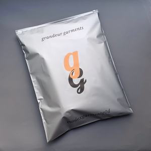 ถุงซิปล็อคพลาสติกสีเทาแบบกำหนดเองสำหรับเสื้อผ้า เสื้อยืด กางเกงยีนส์ เสื้อแจ็คเก็ต พร้อมพิมพ์โลโก้ - Product Image 1