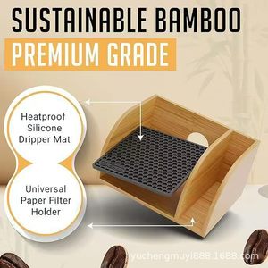 Wooden <b>Coffee</b> Filter Storage Box With <b>Spoon</b> Pour Over <b>Coffee</b> Maker Holder Rectangle Shape Multipurpose Rack - Product Image 4
