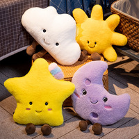 Série Ciel Étoilé : Jouets en Peluche Soleil, Lune, Étoiles, Arc-en-ciel, Nuages – Coussins de Canapé en Coton PP pour Décoration Intérieure