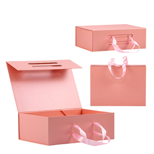 Tùy Chỉnh Lớn Cứng Nhắc Giấy Quà Tặng Bao Bì Sang Trọng Hot Pink Magnetic Có Thể Gập Lại Hộp Với Ribbon <span class=keywords><strong>Rope</strong></span> Xử Lý - Product Image 5