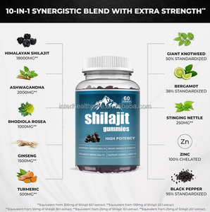 Gommes de Shilajit de l'Himalaya pur de soutien de supplément de champignon de marque privée - Product Image 2