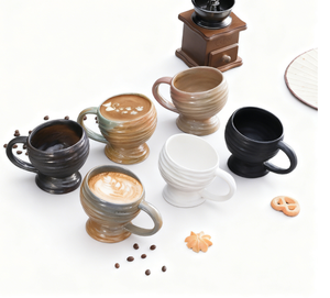Tazza <span class=keywords><strong>Vintage</strong></span> in Ceramica Fatta a Mano per Caffè e Birra - Design Retrò, Grande Capacità, Riutilizzabile, Regalo Aziendale per Casa o Ufficio - Product Image 5