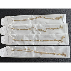 Chaîne <span class=keywords><strong>de</strong></span> <span class=keywords><strong>cheville</strong></span> double couche en acier inoxydable 316 pour <span class=keywords><strong>femme</strong></span>, avec perles et diamants, en acier titane plaqué <span class=keywords><strong>or</strong></span> 18 carats, inaltérable - Product Image 6