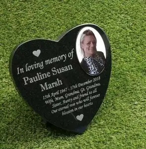 Fabricant usine fournisseur OEM service personnalisé Gravé Personnalisé Acrylique Coeur Memorial Marker pmma Cemetery Marker