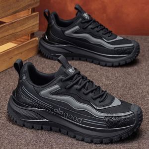 Chaussures de marche pour hommes à enfiler avec doublure en coton, semelle extérieure en TPU légère et amortissante, antidérapante, tige en PU et maille pour le travail quotidien - Product Image 2