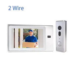 가족 Dropshipping 야외 2 와이어 7 인치 스마트 링 보안 카메라 비디오 문 전화 인터콤 전화 시스템