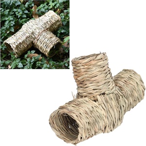 仓鼠拥抱隧道天然干燥编织草藏身小动物豚鼠雪貂黄鼠刺猬 - Product Image 2