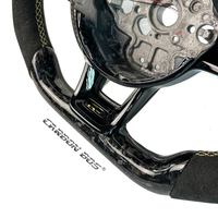 Schwarzes Carbon-Faser-Wildleder LED Angepasstes Sport-Lenkrad Geeignet für Perforierten MK6 GOLF JETTA