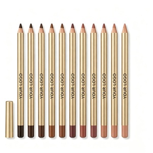 Private Label Gold Lip Liner Pencil <b>Waterproof</b> Matte Long Lasting Wooden Lipliner Makeup Custom OEM - Product Image 2