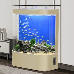 Vente en Gros Nouveau Design Grand <span class=keywords><strong>Aquarium</strong></span> Courbé pour Poissons Rouges de Salon en Verre Mural au Sol Réservoir à Poissons Écologique - Product Image 5
