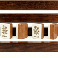 Ensemble de Mahjong Américain de Luxe en Bois avec Tuiles en Acrylique Légères pour les Célébrations de Club de Campagne et les Fêtes