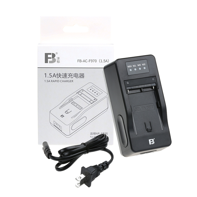 FB NP F550 F750 F970 Camera Battery Charger 1.5A LED Light Fill-in Light Monitor for sony 1500C Z150 2500c Nx3 Nx200 Camera