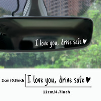 Autocollant décoratif pour rétroviseur de voiture, autocollant de sécurité pour la conduite, autocollant en vinyle imperméable, autocollant d'avertissement intérieur pour véhicule