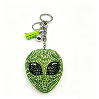 Porte-clés Alien en Strass de Haute Qualité, Pendentif Diamant Scintillant pour Sac à Dos, Décoration, Cadeau Femme, Vente en Gros