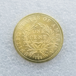 Réplica de Moneda HOBO de Latón <span class=keywords><strong>1793</strong></span>, con Diseño de la Diosa de la Muerte, Acabado Dorado Brillante, Moneda Estadounidense - Product Image 2