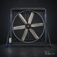 Ventilateur d'extraction en fibre de verre à haut débit d'air avec 6 pales en alliage et moteur BLDC pour poulaillers