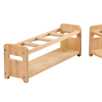 Support de rangement robuste en bambou pour bouteilles d'eau, organiseur de bouteilles et porte-gobelets de bureau pour l'organisation de la cuisine à domicile