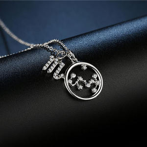 925 स्टर्लिंग चांदी जन्मदिन का उपहार 12 तारामंडल लटकन हार राशि चक्र पर हस्ताक्षर हार - Product Image 6