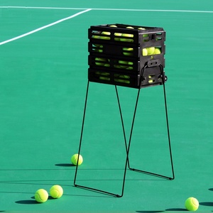 Panier à balles de tennis portable et léger à roulettes, porte-balles de pickleball et de tennis avec utilisation sportive, fabriqué en plastique et en métal - Product Image 5