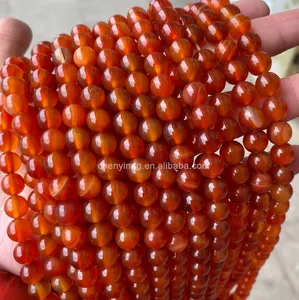 Grânulos de pedra natural atacado contas de cristal de ágata vermelha para fazer joias