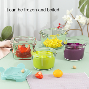 Caja de almacenamiento de alimentos para bebés, almacenamiento de vidrio con tapa, molde para pastel humeante, tazón de comida para bebés, caja de almacenamiento sellada para huevos al vapor - Product Image 4