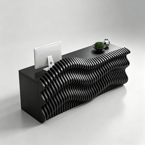 Modern Luxury Art Fiberglass Reception Desk Custom Front Desk Color Shape for Hotel Interior - Product Image 3