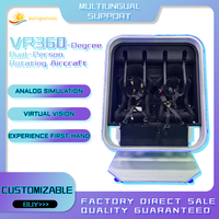 Machine d'expérience de vol 360VR en réalité virtuelle pour deux personnes, équipement de vol VR dynamique 4D en métal, jeux d'arcade, sites panoramiques, vente en gros en stock