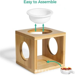Portavelas creativos de bambú y madera para el hogar, lámparas de aceites esenciales, quemadores de incienso, soportes de incienso de madera e incienso. - Product Image 4