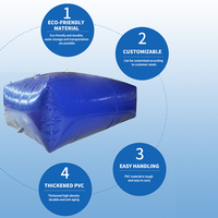 Réservoir d'eau pliable en toile plastique de 200 litres, rectangulaire, mobile, avec pompe pour le stockage de l'eau