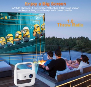 โปรเจคเตอร์พกพาขนาดเล็กสำหรับโทรศัพท์มือถือรุ่นใหม่ล่าสุด ระบบ Global Vidaa-Live TV พร้อมแอปที่ได้รับอนุญาต รองรับการเชื่อมต่อ WiFi และ Bluetooth ภาพคมชัดระดับ FHD 1080P - Product Image 4