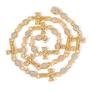 สร้อยคอไม้กางเขนมอยส์ซาไนต์แบบพรีเมียมสั่งทำพิเศษ เงินแท้ 925 สไตล์ฮิปฮอป ประดับเพชรเต็มเส้น  วีวีเอส1 ผ่านการทดสอบเพชร - Product Image 3