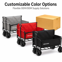 Carrito Plegable Portátil Negro, Carrito Utilitario Plegable para Camping, Playa, Jardín, Compatible con OEM/ODM, Directo de Fábrica