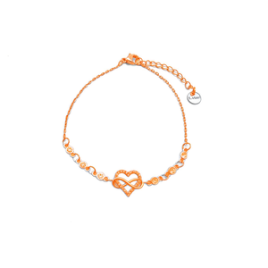 Fashion Charm <b>Bracelet</b> 316L Stainless Steel PVD Gold Plating Heart <b>Infinity</b> Design Women's Jewelry - Product Image 2