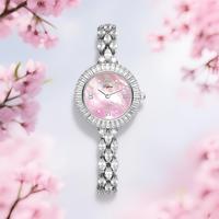 Montre à quartz de luxe pour femme, nouveau design, affichage analogique, boîtier en acier inoxydable, batterie d'une durée d'un an