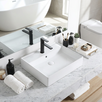 Lavabo rectangulaire en céramique multi-spécifications, haute température, haute qualité, lavabo de salle de bain à poser