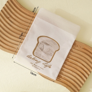 Sacs d'emballage jetables auto-adhésifs pour pain grillé Sacs à pain en tranches Sac de boulangerie à biscuits en papier de coton résistant à l'huile avec fenêtre - Product Image 5