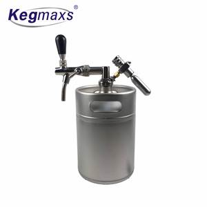 Kegmaxs Beer Growler5Lミニビール樽ステンレス鋼ボトルコーネリアスビールコーヒー液体コーニーケグボールロック樽ドリップトレイ - Product Image 5