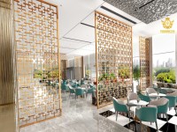 Écrans en acier inoxydable découpés au Laser et diviseurs de pièces, diviseurs muraux pour hôtel villa restaurant
