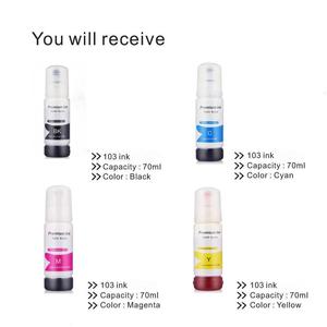 Encre de Recharge 102103 pour <span class=keywords><strong>Epson</strong></span> 522 544 T544 T522 <span class=keywords><strong>EcoTank</strong></span> ET-4700 ET-2726 ET-2720 ET-2715 ET-2714 ET-2712 ET-2711 ET-<span class=keywords><strong>2710</strong></span> 70ML - Product Image 6
