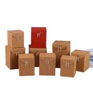 Cord <b>Lock</b> Kraft Paper Storage Box Stackable Multi-spec Cardboard Container for Party Souvenir Handmade Goods Logo Customizable - Product Image 1
