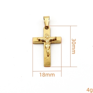 Atacado Banhado A Ouro Aço Inoxidável Cruz Diy Encantos Mulheres Colar Pingente Jóias Fazendo Acessórios - Product Image 6