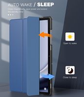 Étui en cuir PU magnétique à trois volets pour tablette Samsung A7 A8 A9 Plus, avec fonction veille automatique et emplacement pour stylet