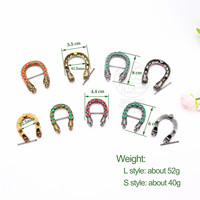 Serrure de vêtements à tête de serpent en forme de U, boucle de ceinture à double robinet à arc incurvé, décoration de sac à tête à vis longue cloutée